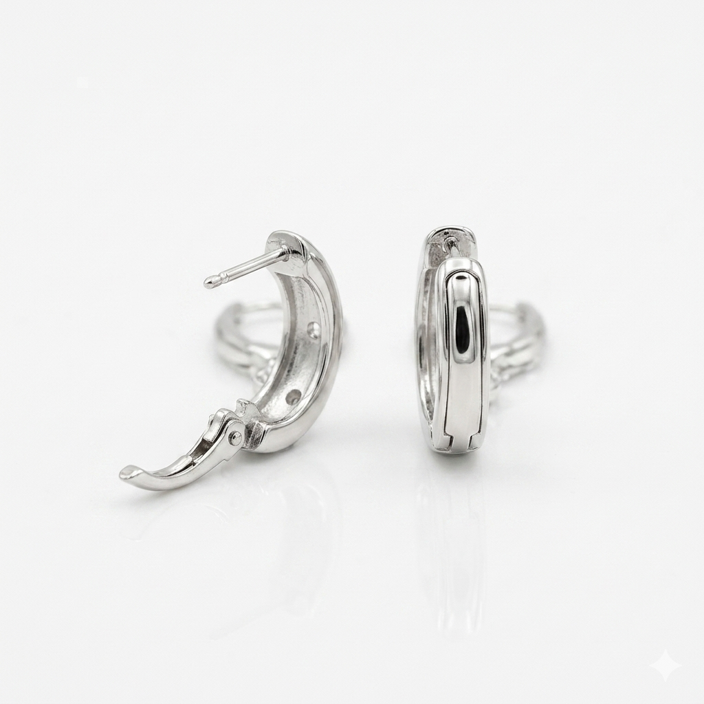 Silver Crystal Drop Earrings - Image 5