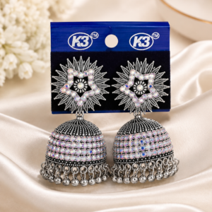 Crystal Starburst Jhumka Earrings