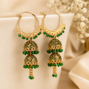 Emerald Heritage Jhumka Hoops