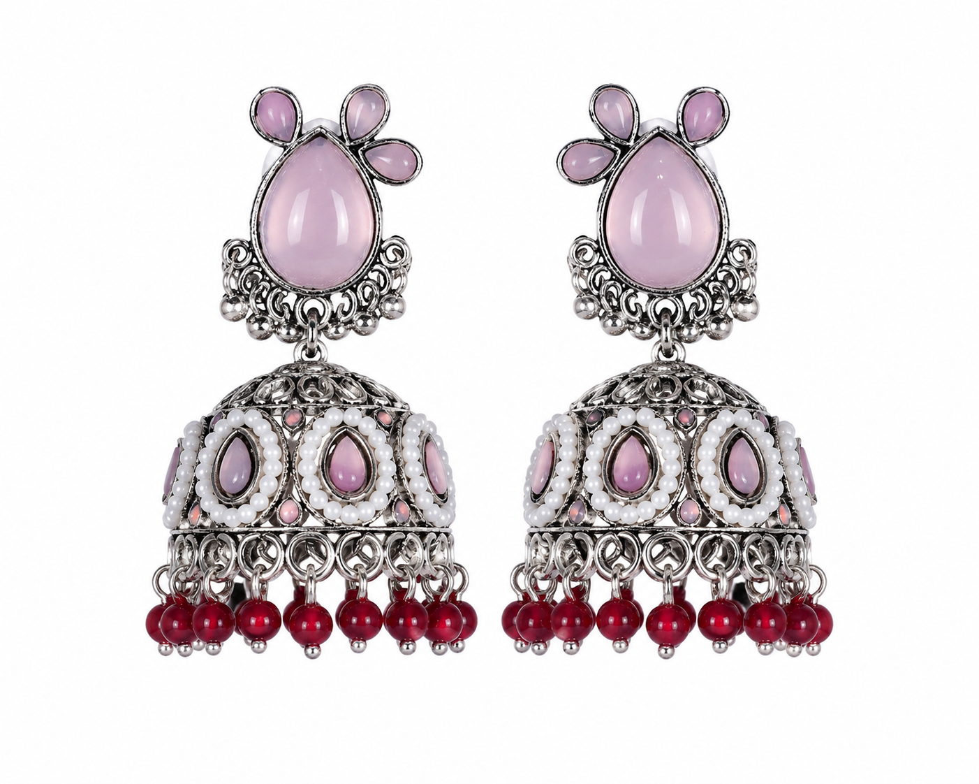 BLUSH PEARL JHUMKA EARRINGS - Image 2
