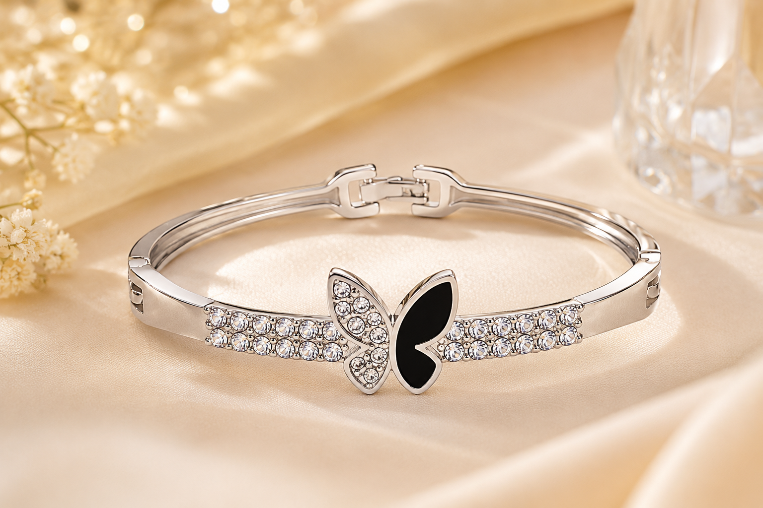 Midnight Butterfly Crystal Bracelet - Image 4