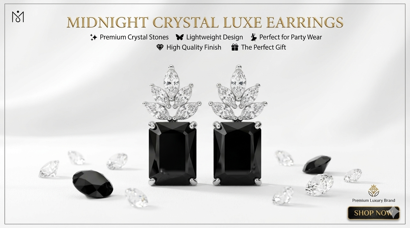 Midnight Crystal Luxe Earrings - Image 2