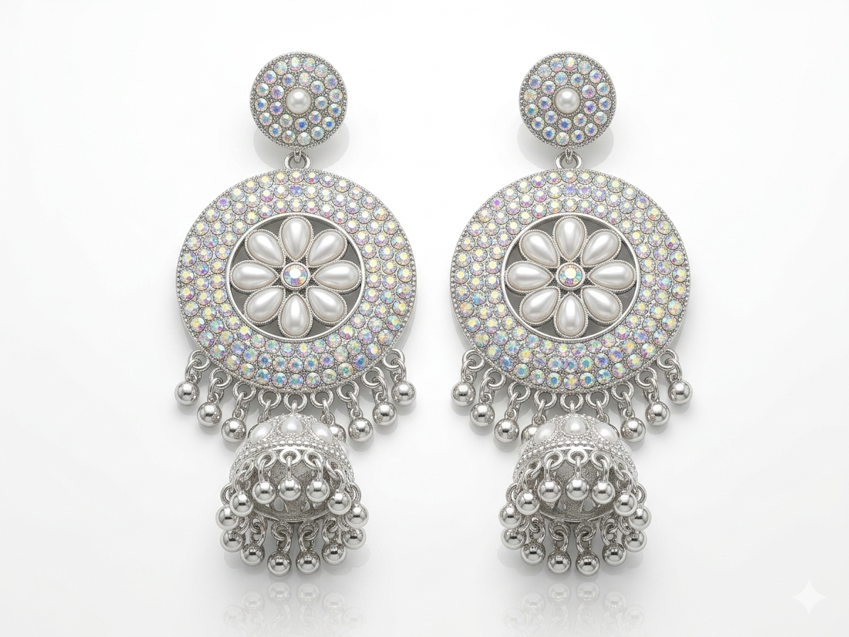 Elegant Kundan Jhumka Earrings