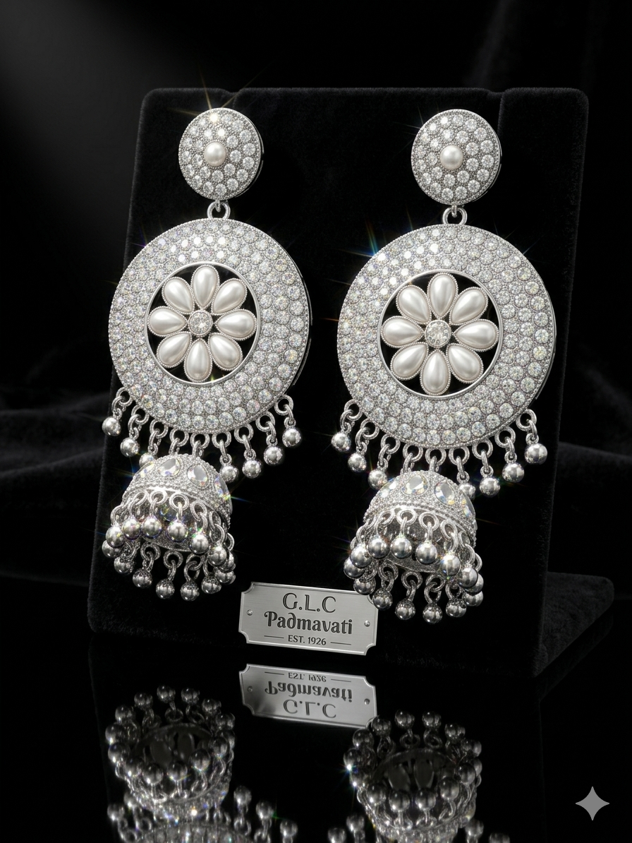 Elegant Kundan Jhumka Earrings - Image 3