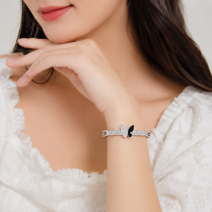 Midnight Butterfly Crystal Bracelet