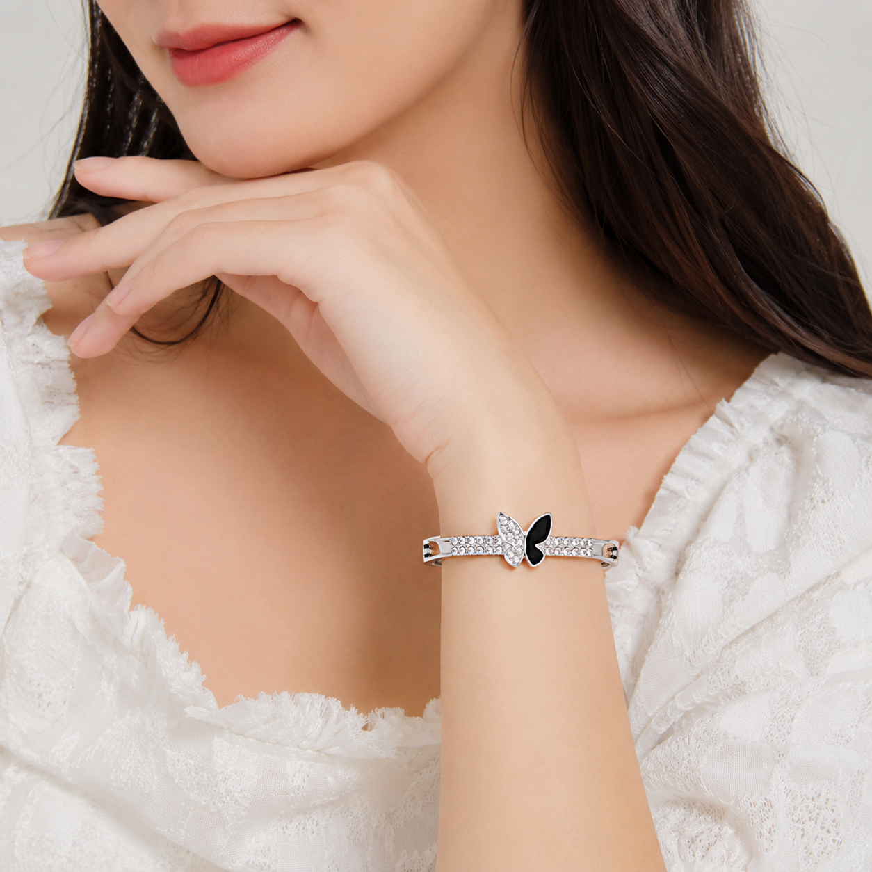 Midnight Butterfly Crystal Bracelet