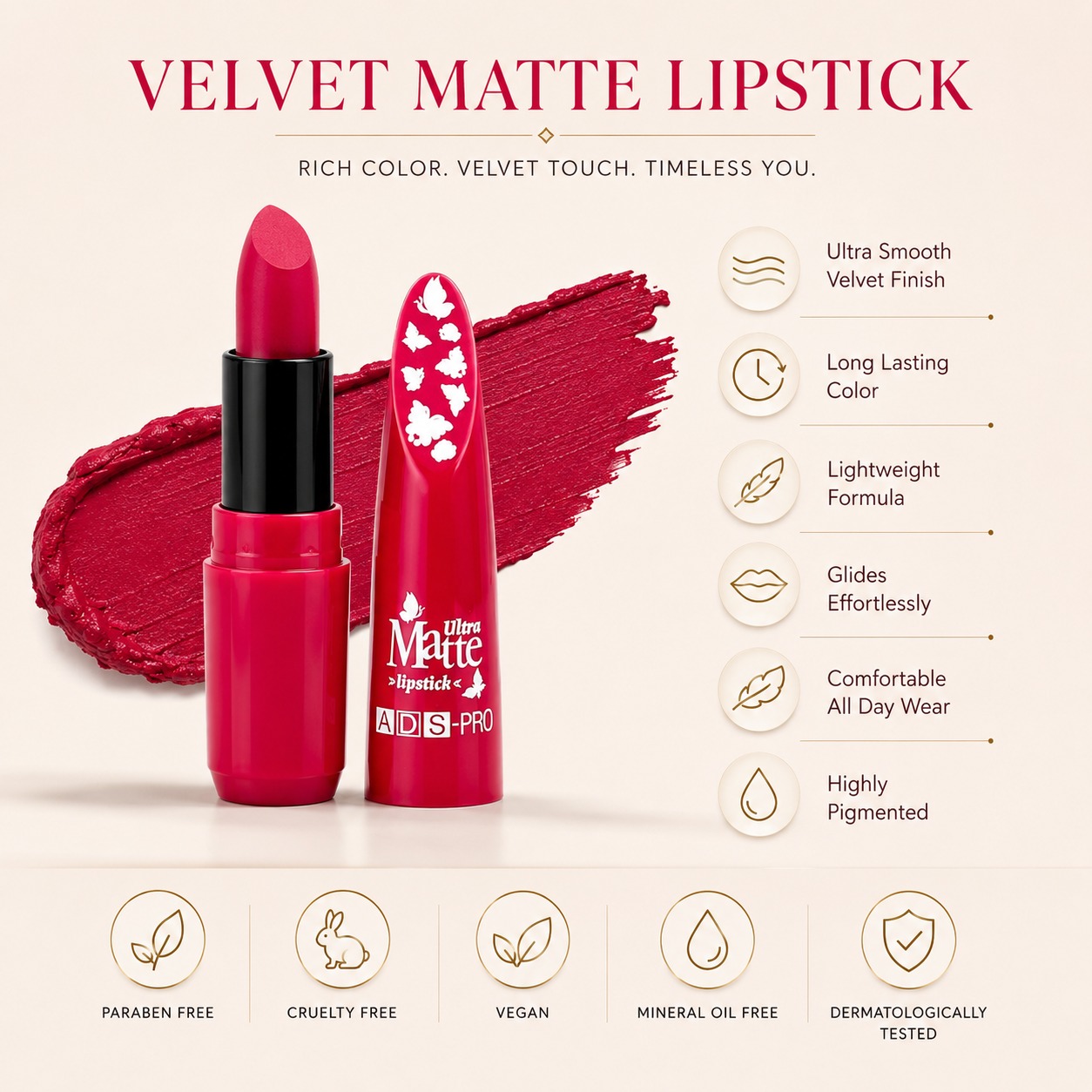 ADS-PRO Ultra Matte Lipstick - Image 2