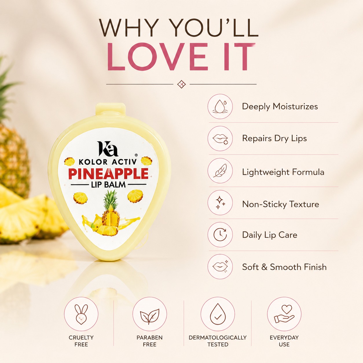 Kolor Activ Pineapple Lip Balm - Image 3