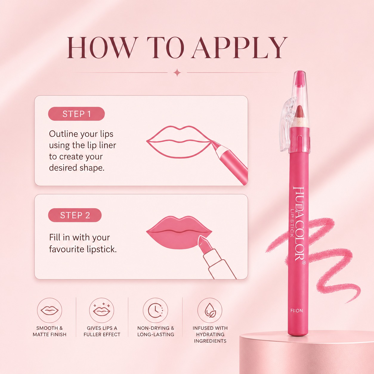 HUDA COLOR Matte Lip Liner - Image 3