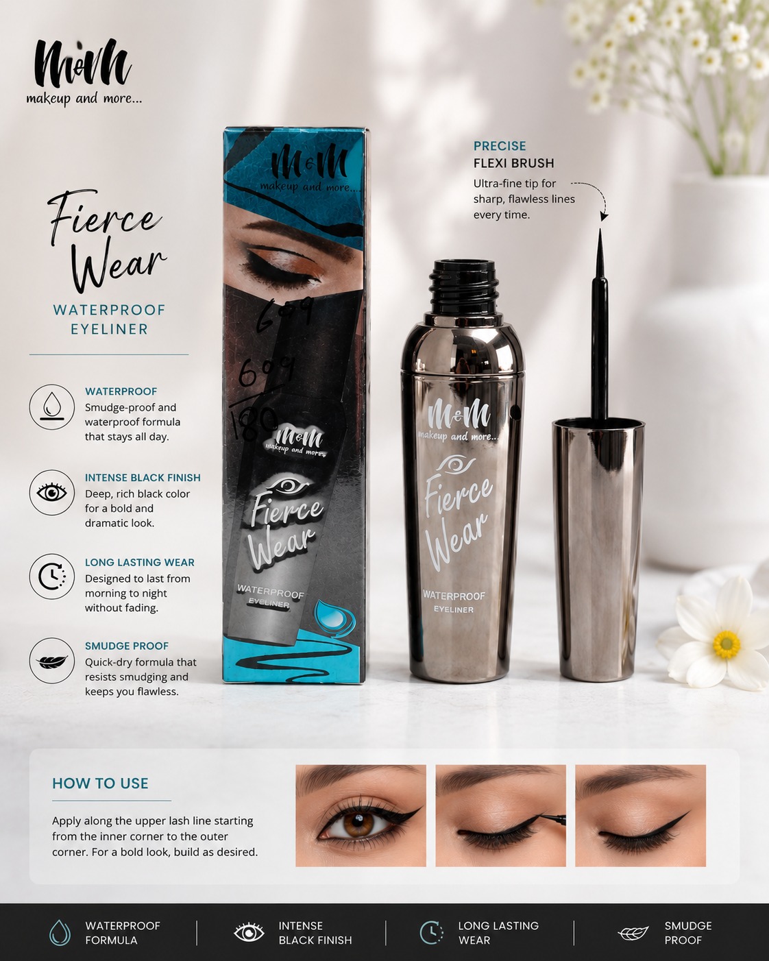 MeM Fierce Wear Waterproof Eyeliner - Image 2