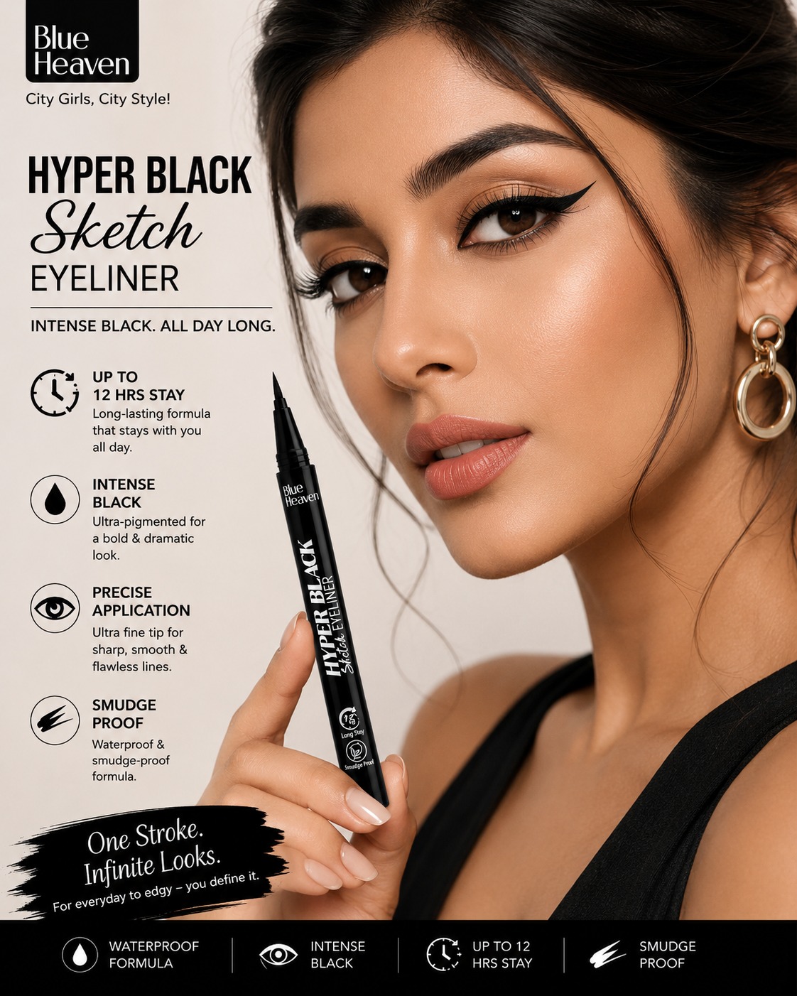 Blue Heaven Hyper Black Sketch Eyeliner - Image 3