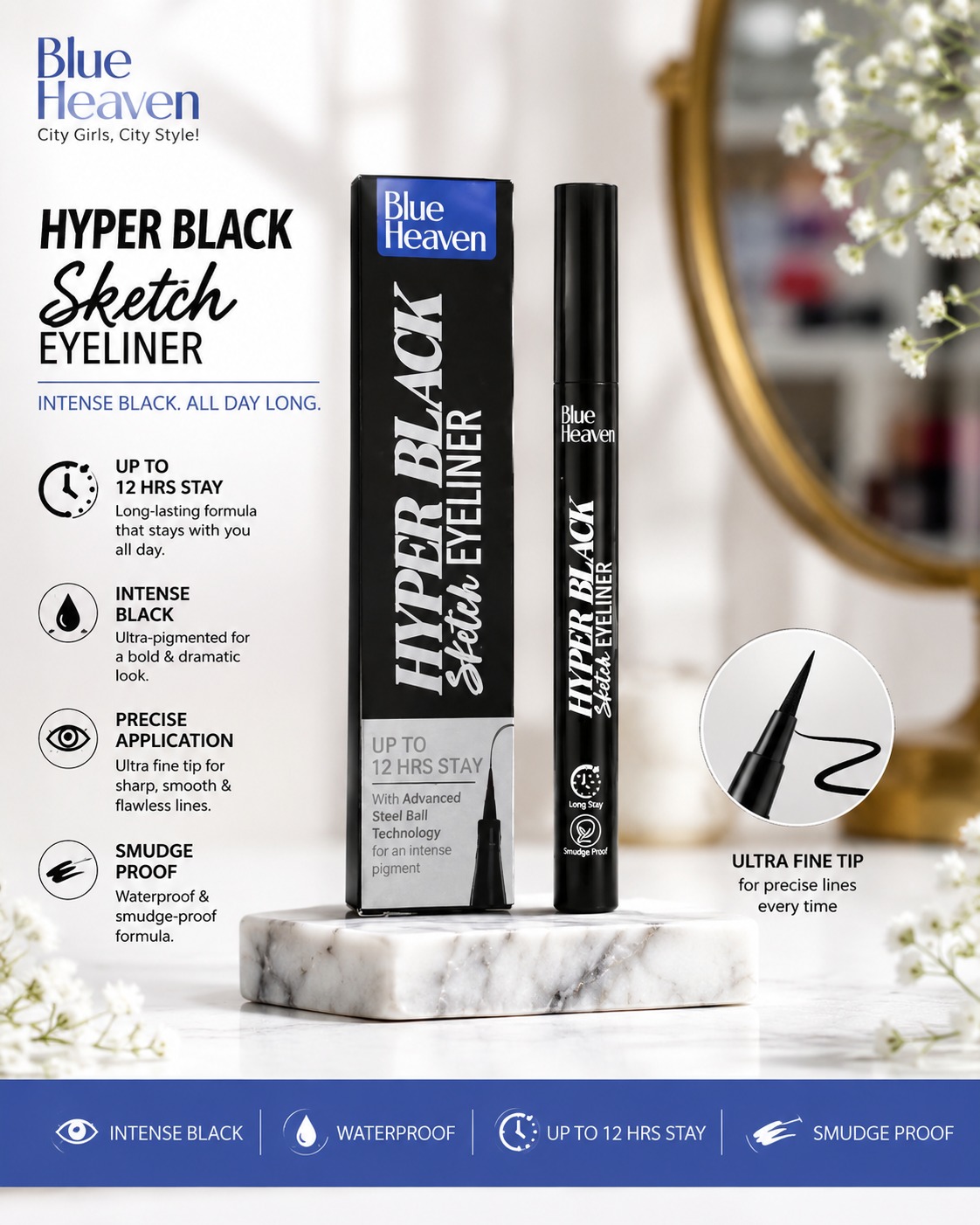 Blue Heaven Hyper Black Sketch Eyeliner - Image 2