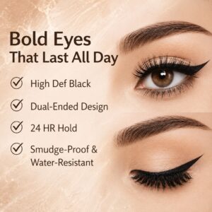 PerfectT 24HR Premium Series 2 in 1 Mascara & Eyeliner – Long Lasting Eye Makeup for Women