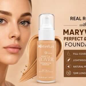 MARYVILLE Perfect & Cover Foundation – Full Coverage Matte Foundation for Women