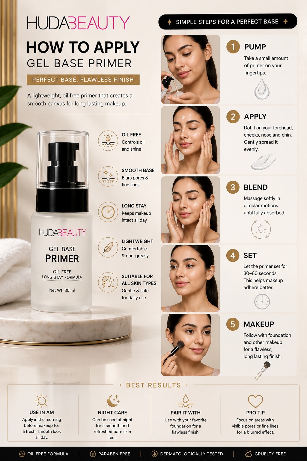 HUDA BEAUTY Gel Base Primer - Image 4