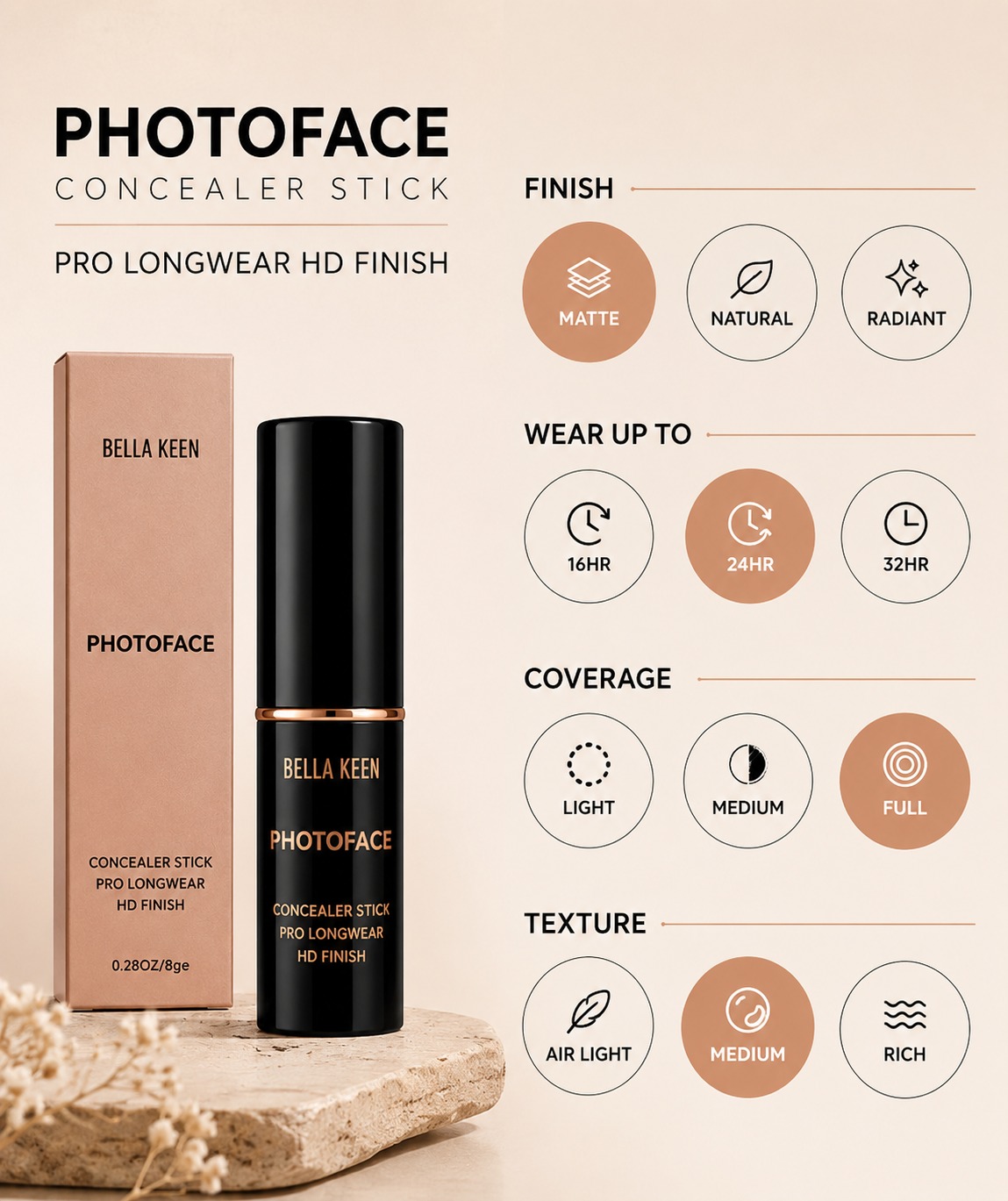 Bella Keen Photoface Concealer Stick - Image 2