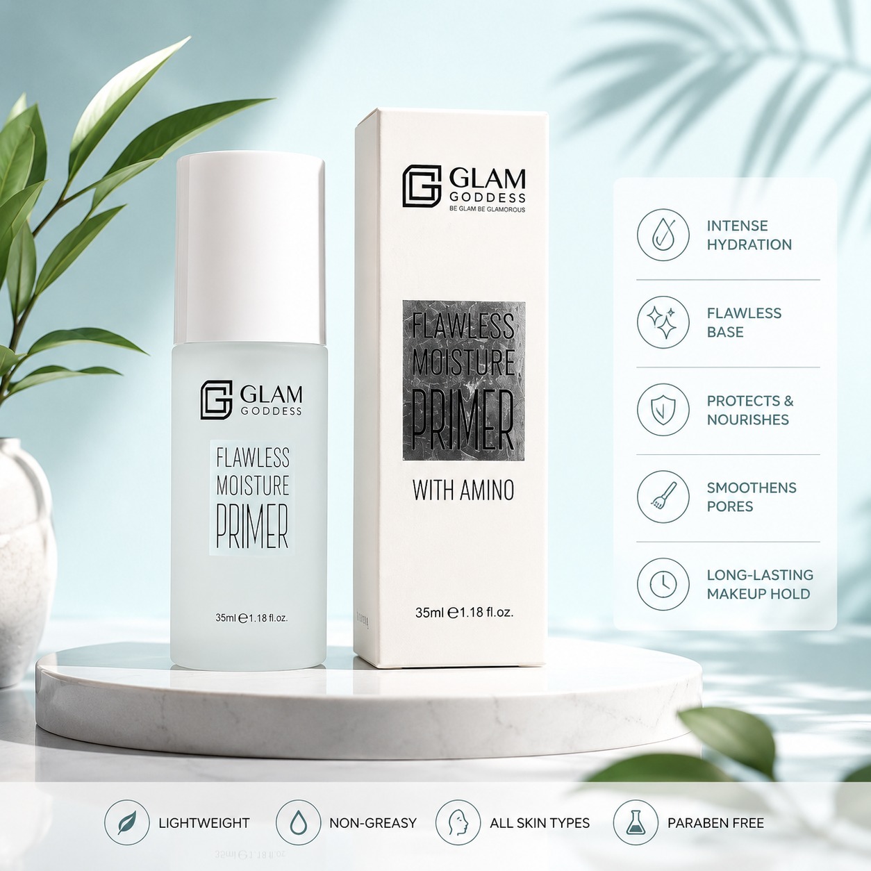 Glam Goddess Flawless Moisture Primer Hydrating Makeup Base Primer