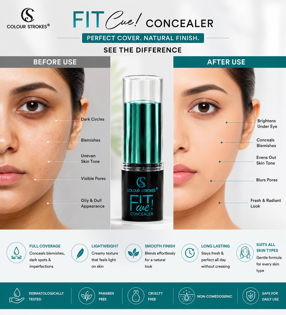 Colour Strokes Fit Cue Full Coverage Concealer - Image 3