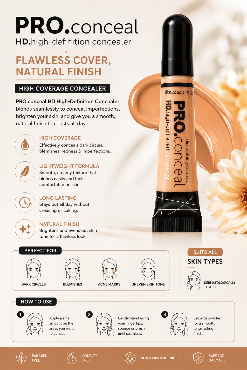 PRO Concealer HD Full Coverage Concealer - Image 3