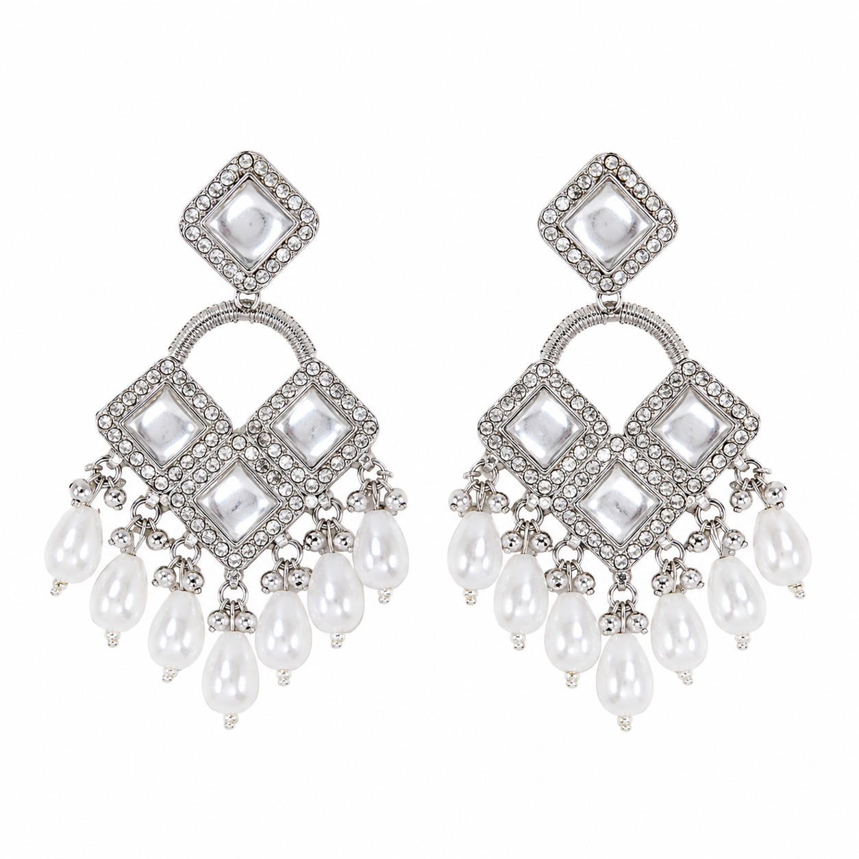 Pearl Royale Crystal Drop Earrings