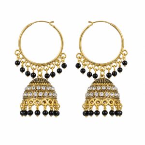 Noir Royale Hoop Jhumka Earrings