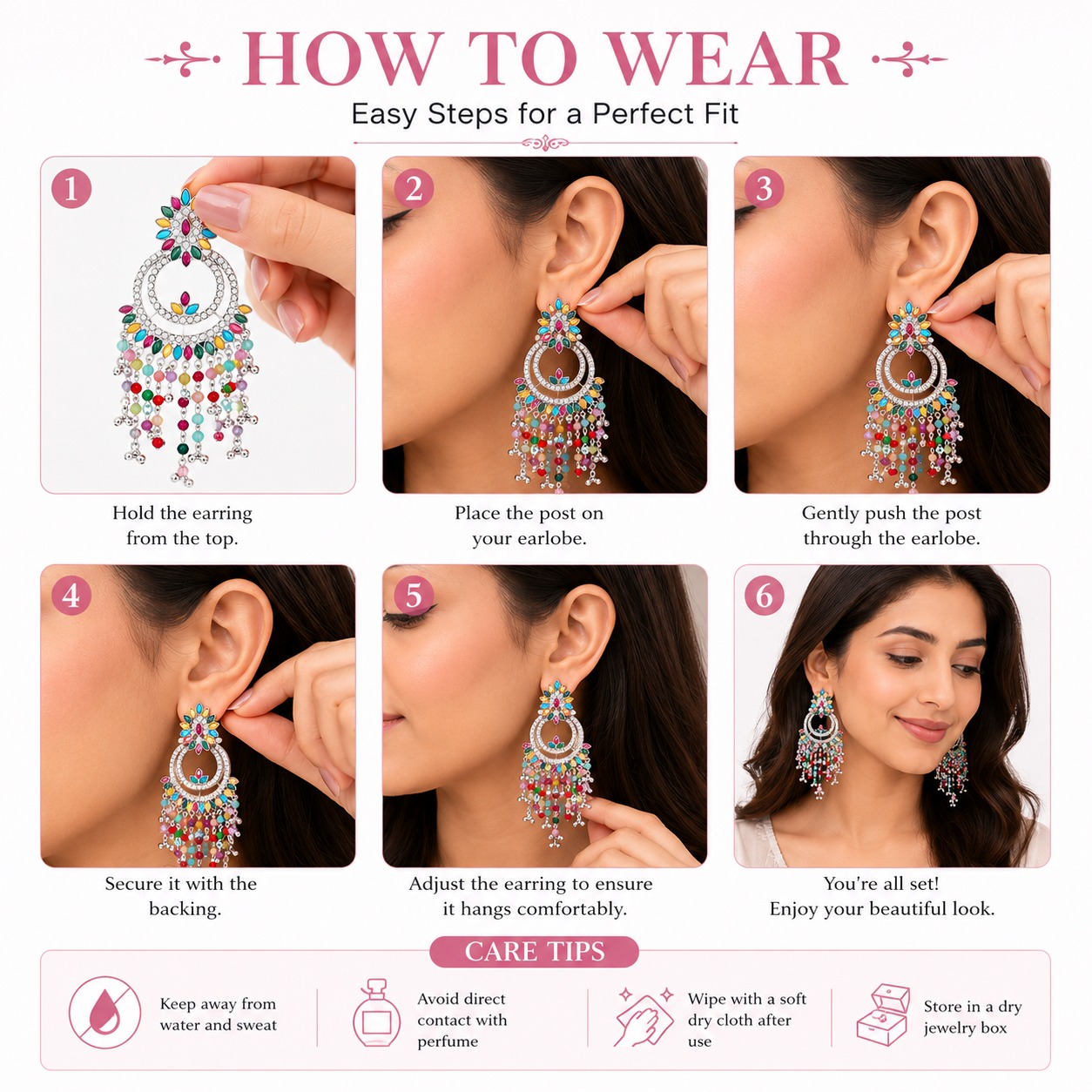 Rangrez Crystal Chandeliers Earrings - Image 4