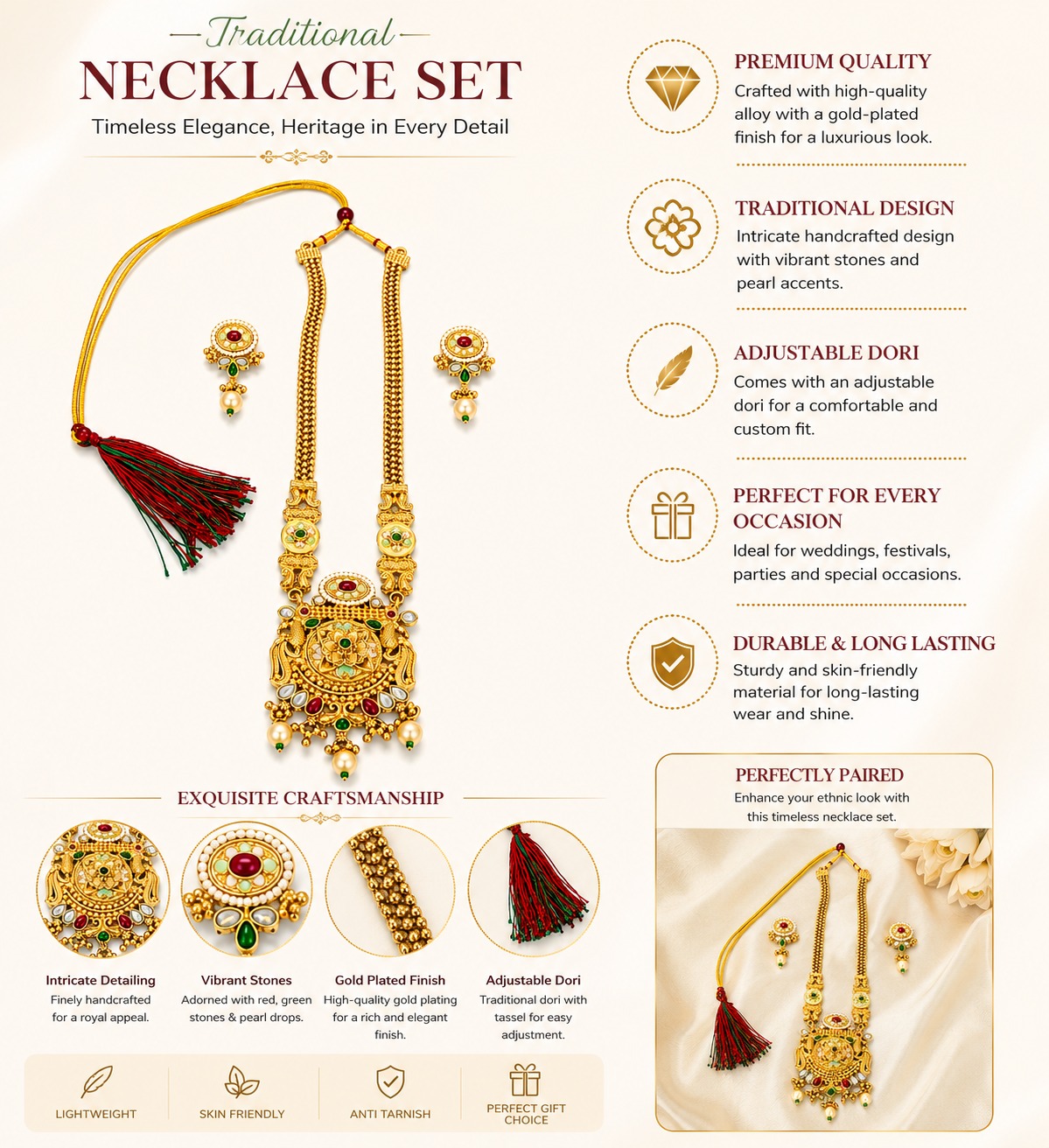 Royal Heritage Temple Necklace Set - Image 5