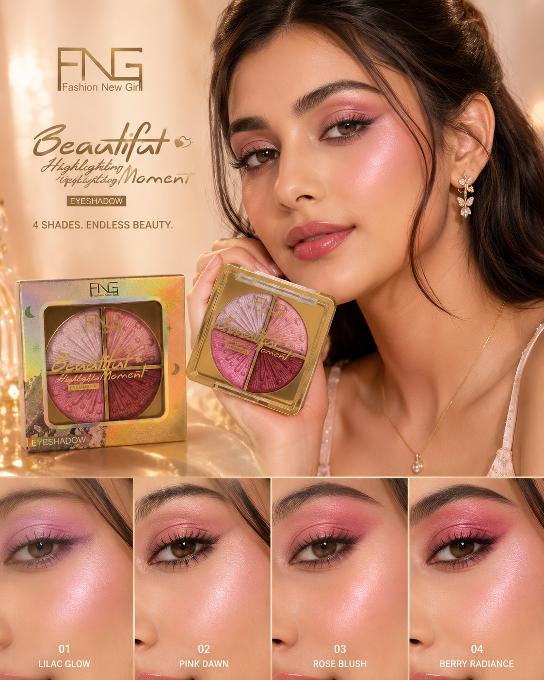 Rose Radiance Quad Eyeshadow Palette - Image 3