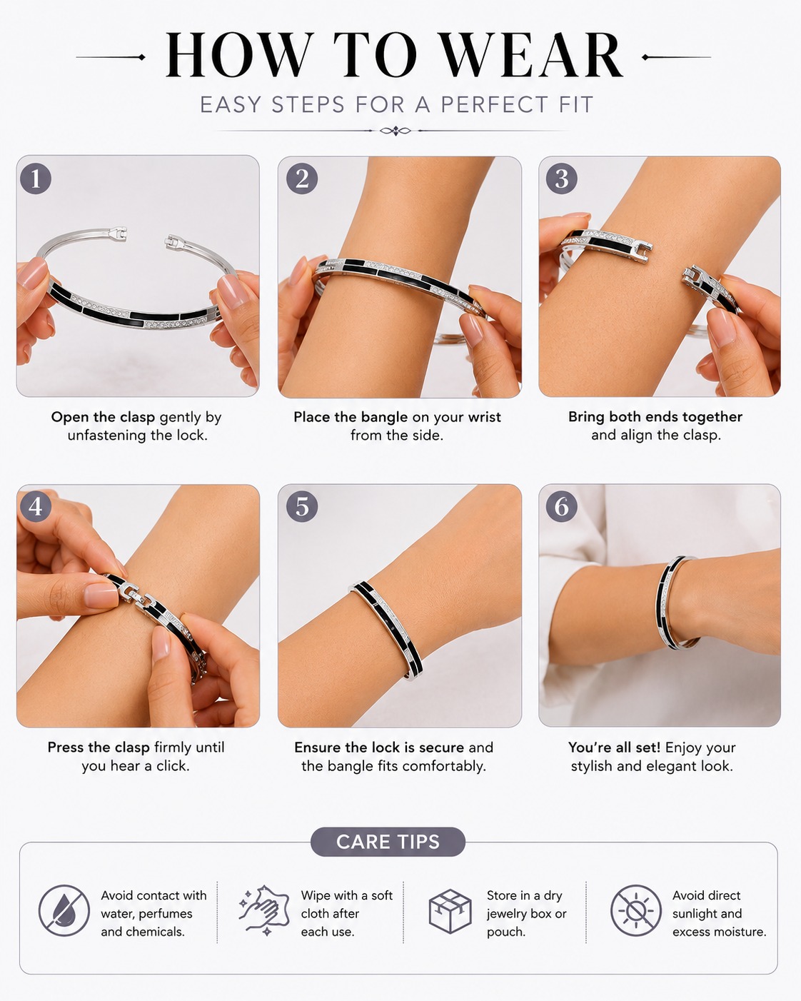 Midnight Elegance Crystal Bracelet - Image 3