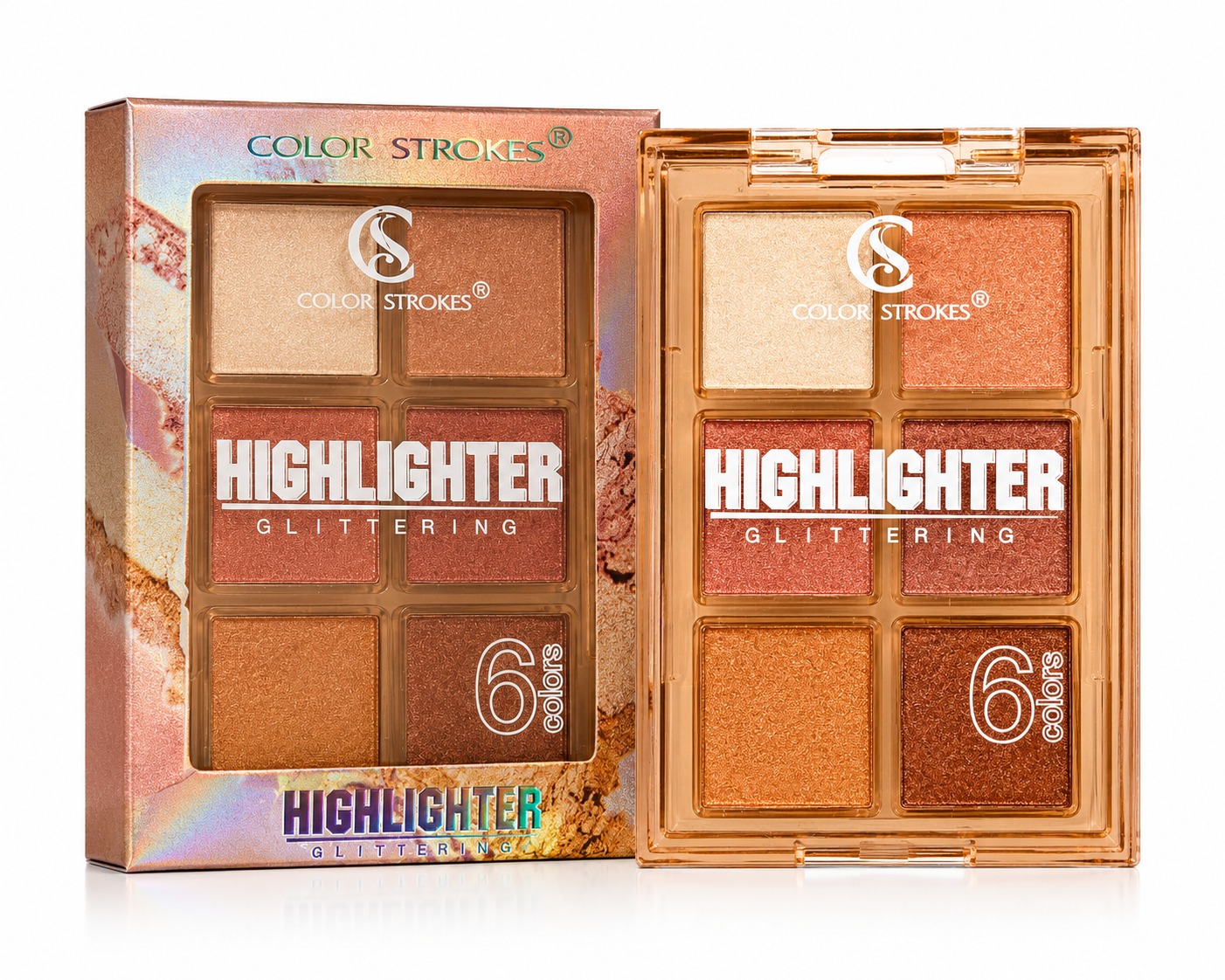 Color Strokes 12 Shade Glow Highlighter Palette - Image 2