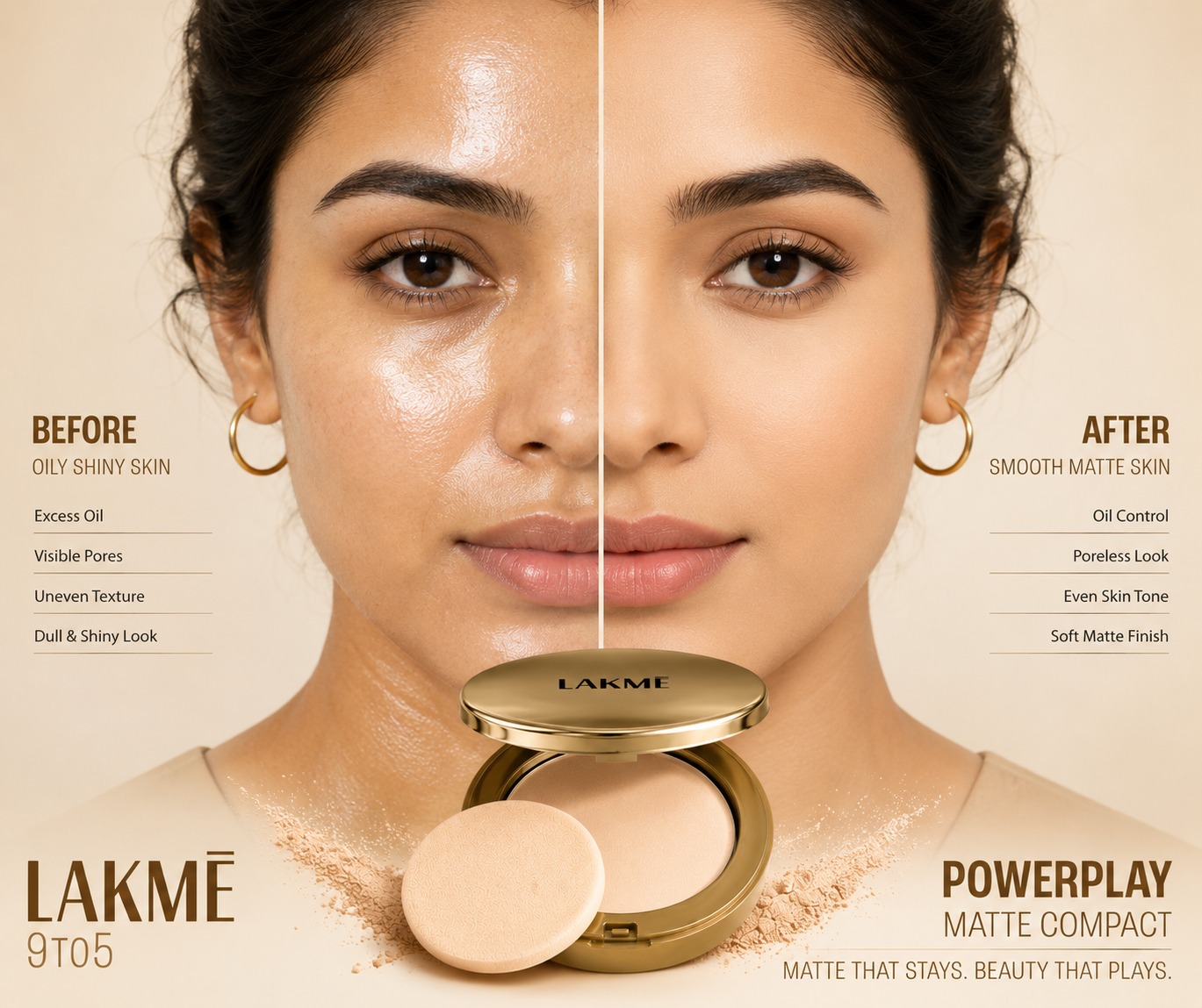 Lakmé 9to5 Fashionista Collection Powerplay Matte Compact Powder - Image 4