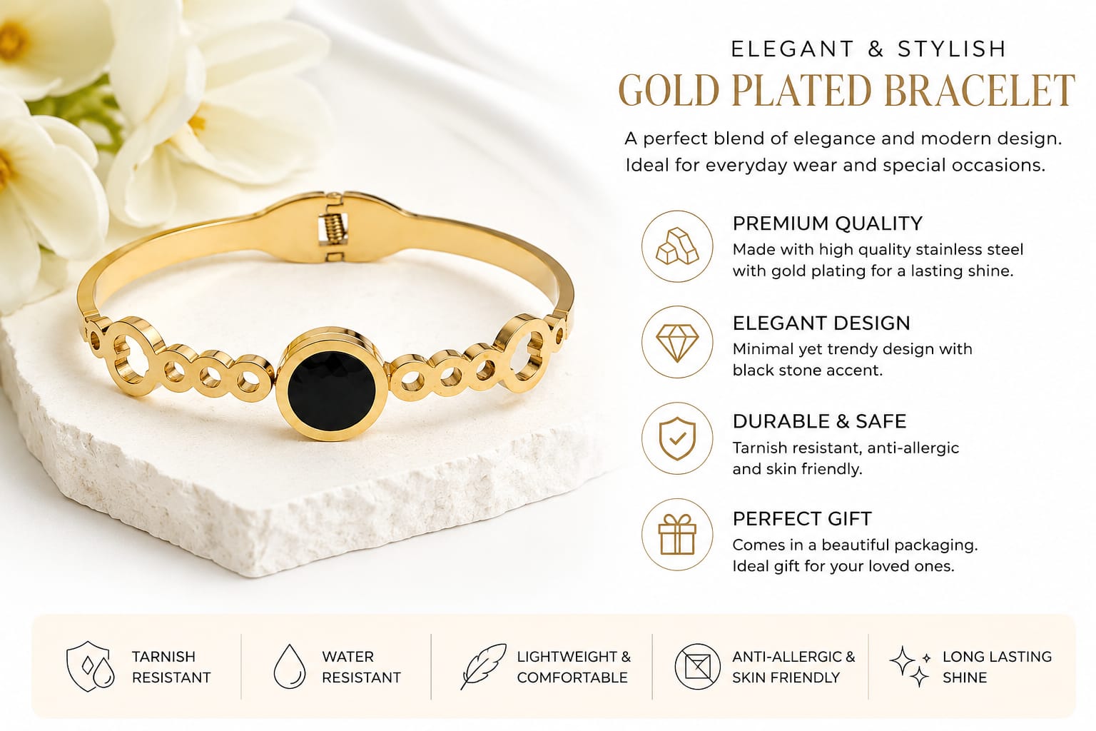Midnight Luxe Gold Bracelet - Image 2