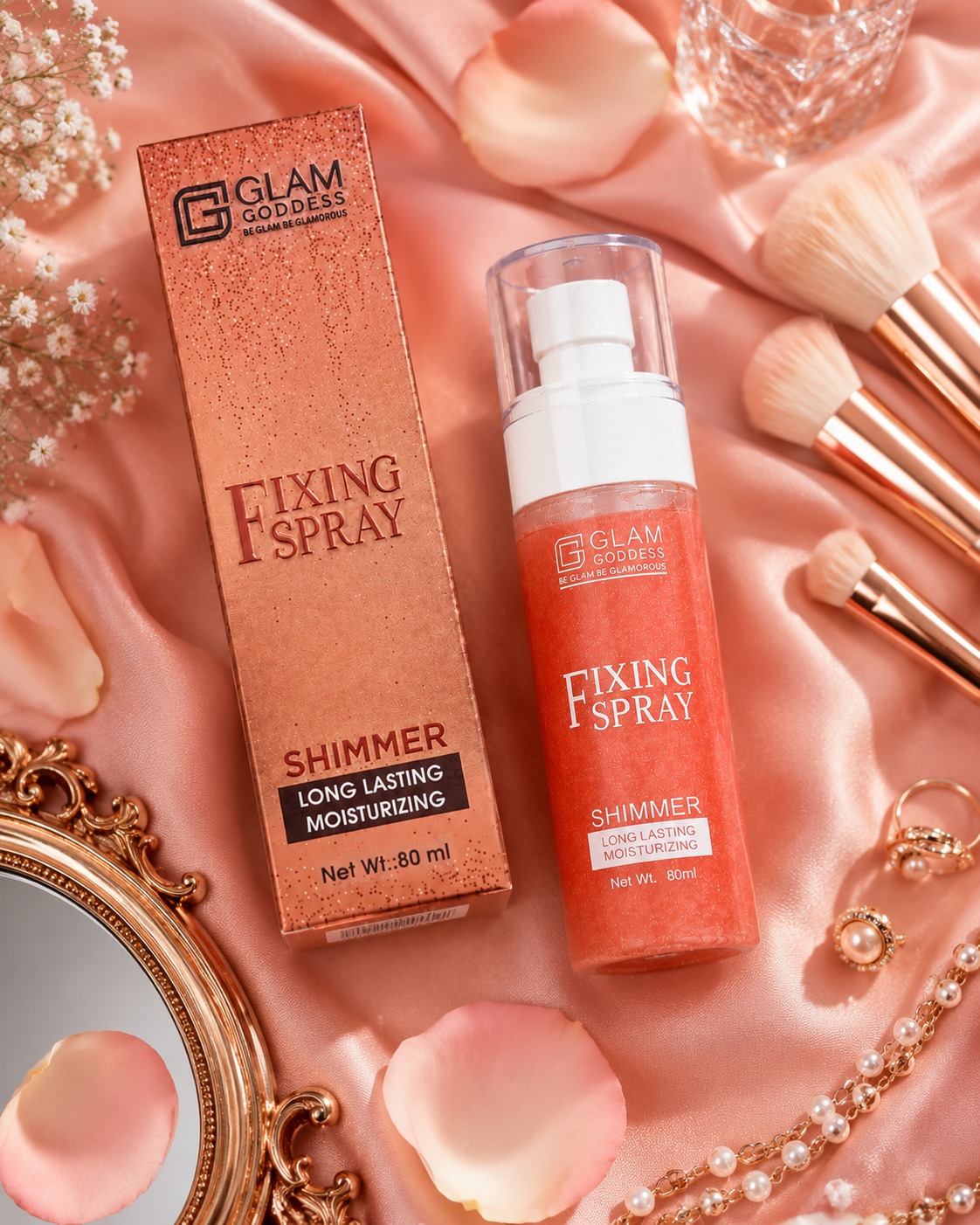 Glam Goddess Fixing Spray Shimmer – Long Lasting Moisturizing (80 ml) - Image 2