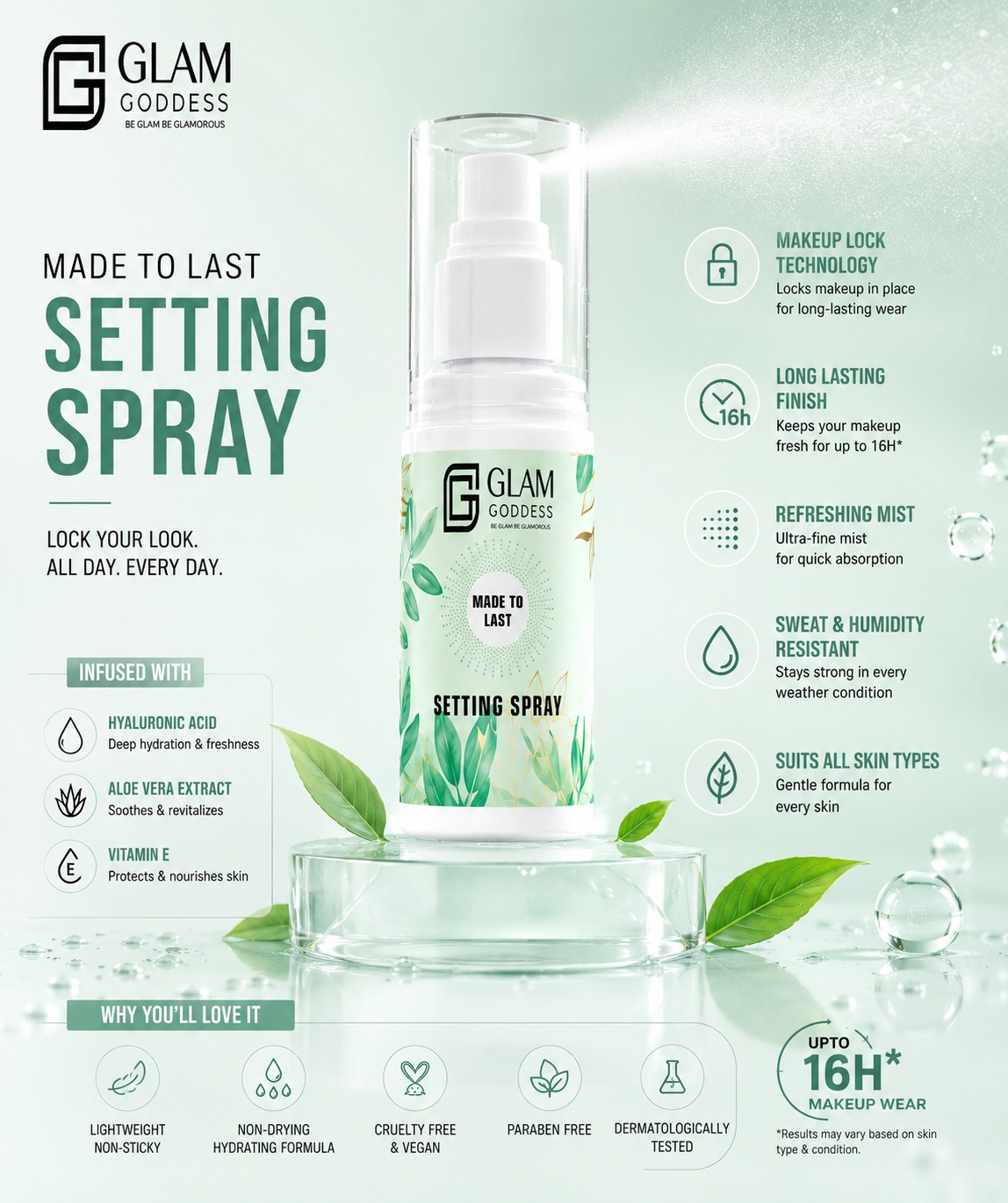 Glam Goddess Made To Last Setting Spray - Image 3