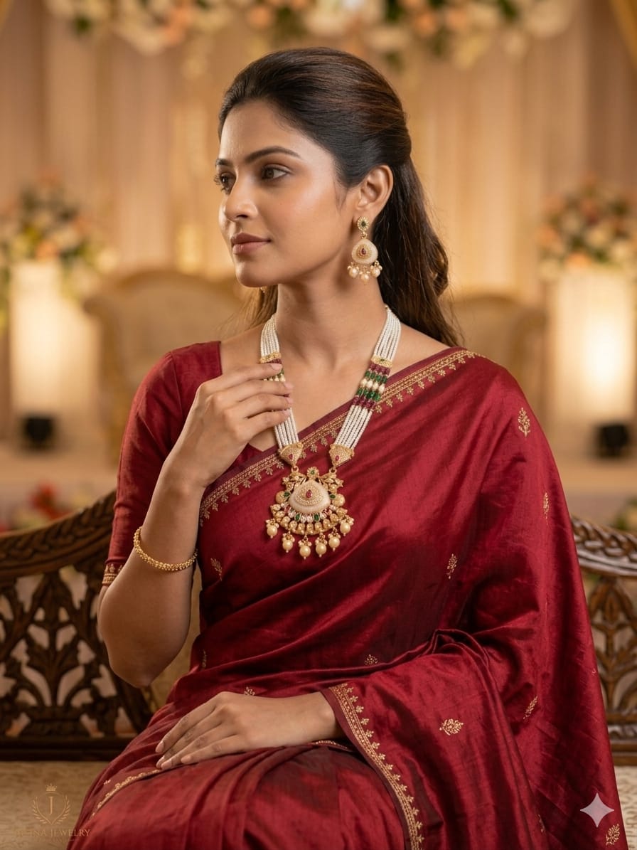 Golden Pearl Elegance Necklace Set - Image 4