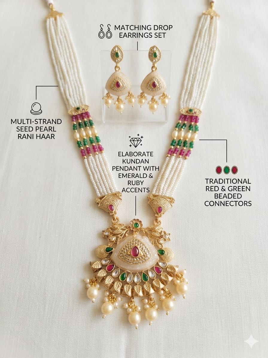 Golden Pearl Elegance Necklace Set - Image 2