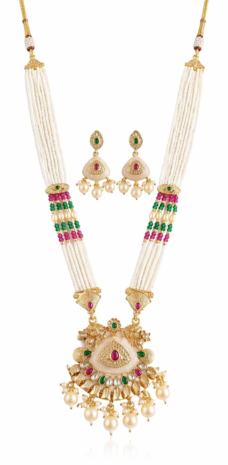 Golden Pearl Elegance Necklace Set