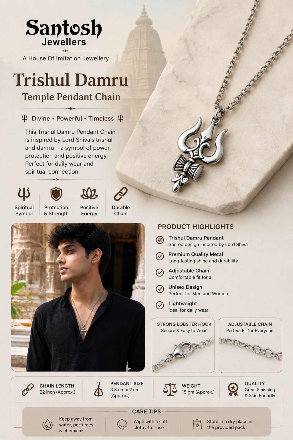 ShivAura Trishul Locket - Image 2