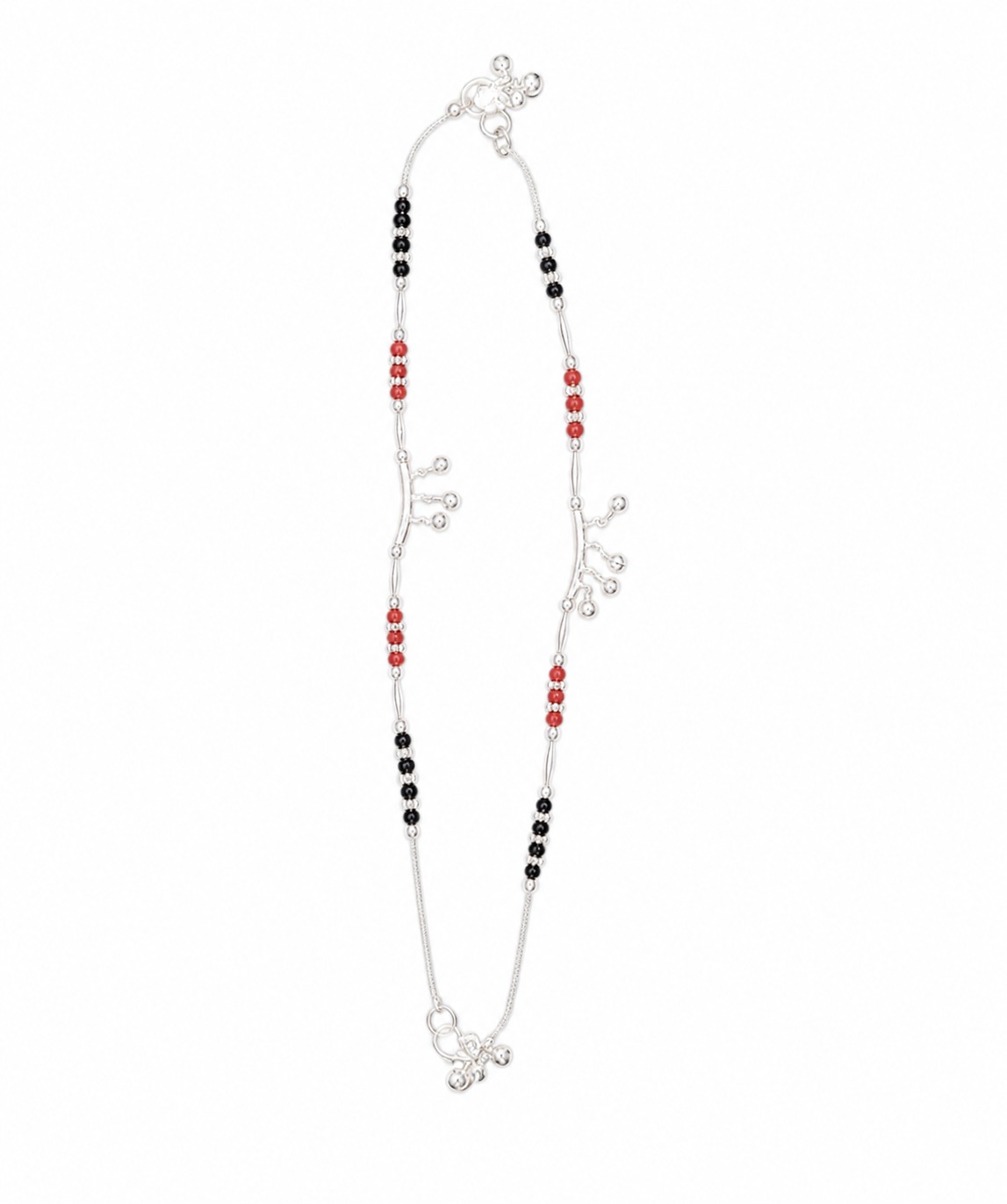 Ruby Noir Beaded Anklet - Image 2