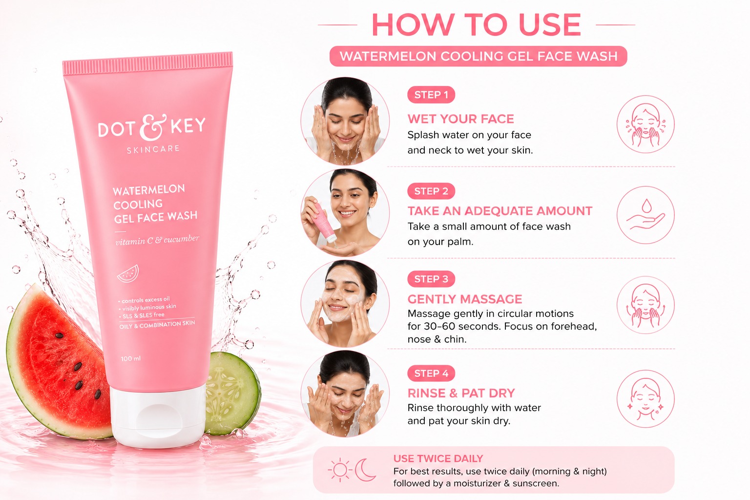 Watermelon Dew Cooling Gel Face Wash - Image 2