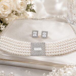 Pearl Royale Crystal Choker Set