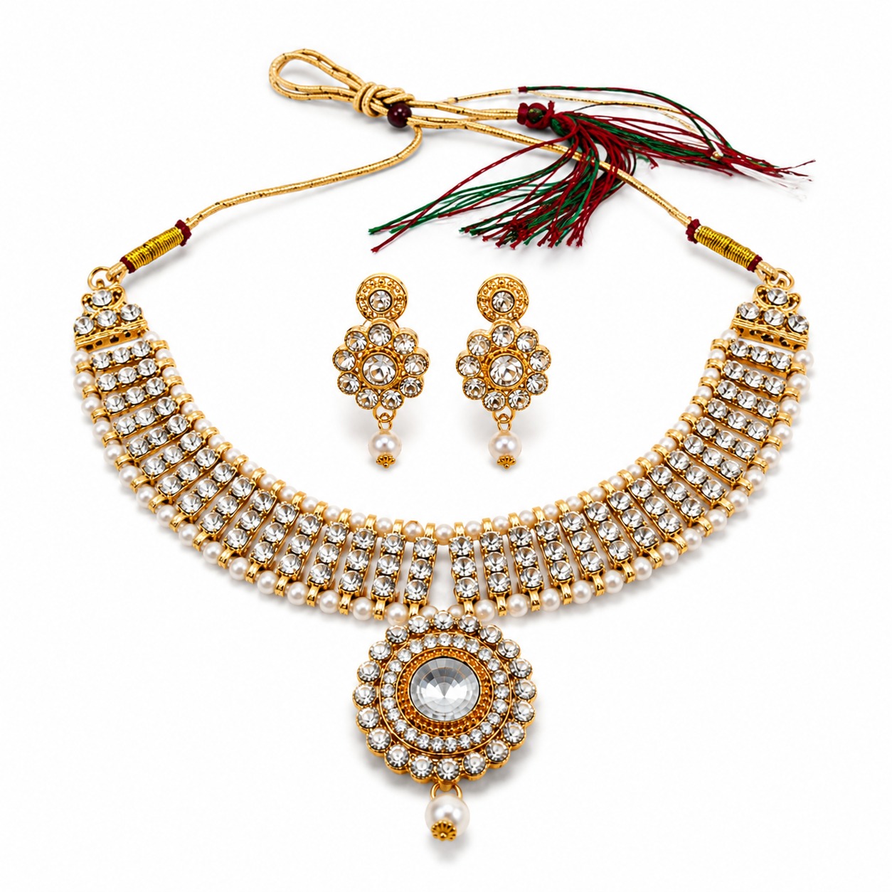 Shahi Noor Crystal Pearl Choker Set