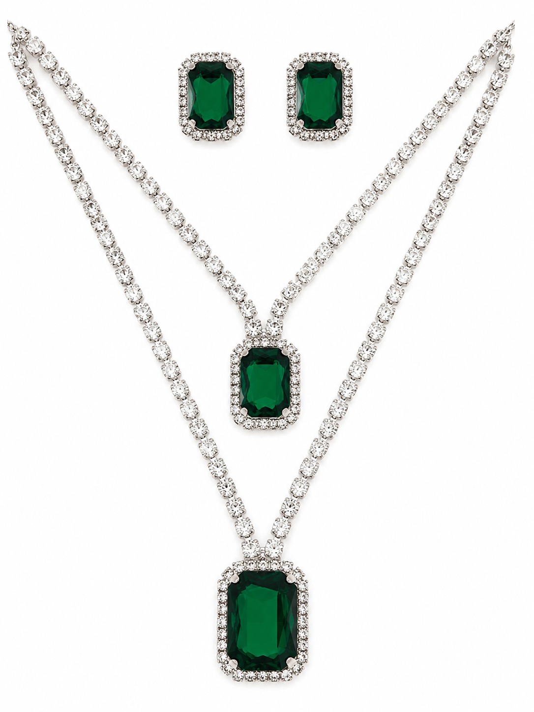 Emerald Green Crystal Jewellery Set - Image 5