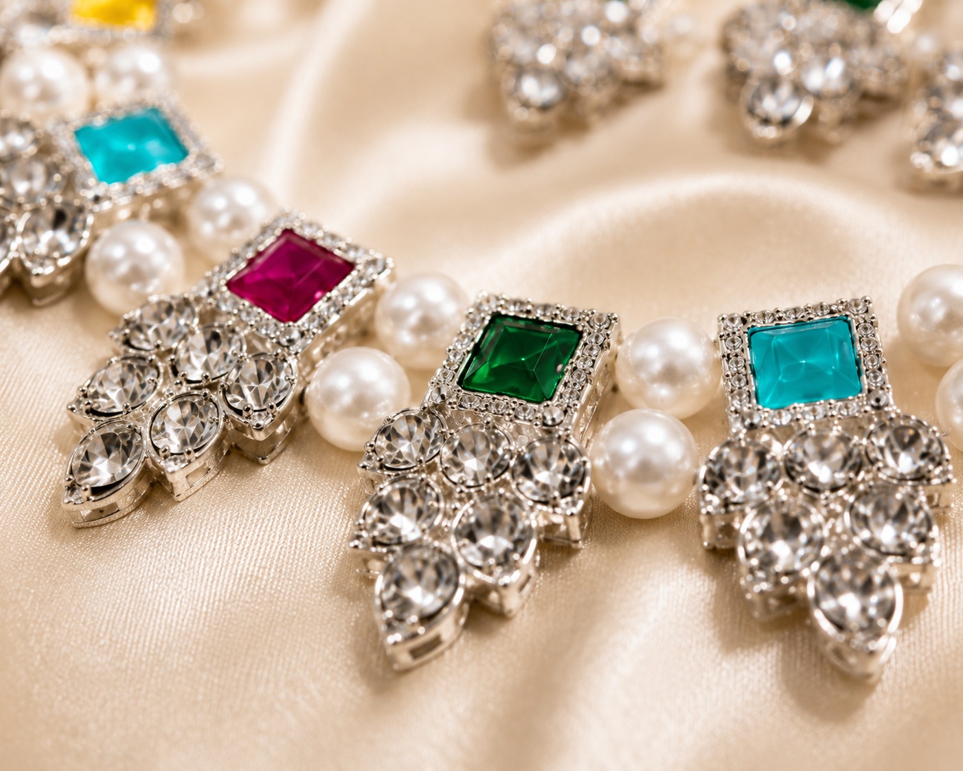 Multicolor Pearl Elegance Jewellery Set - Image 2