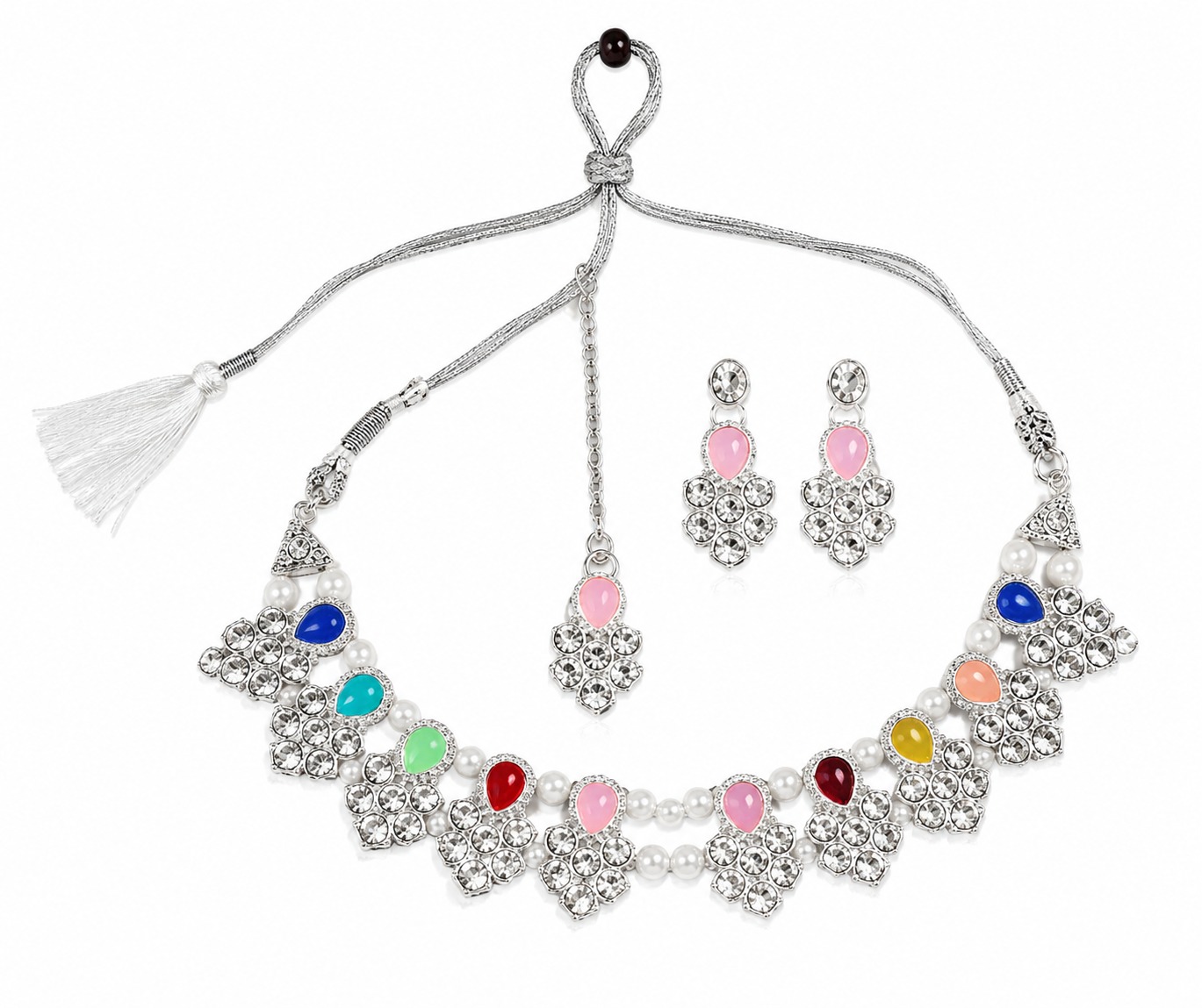Multicolor Crystal Charm Set