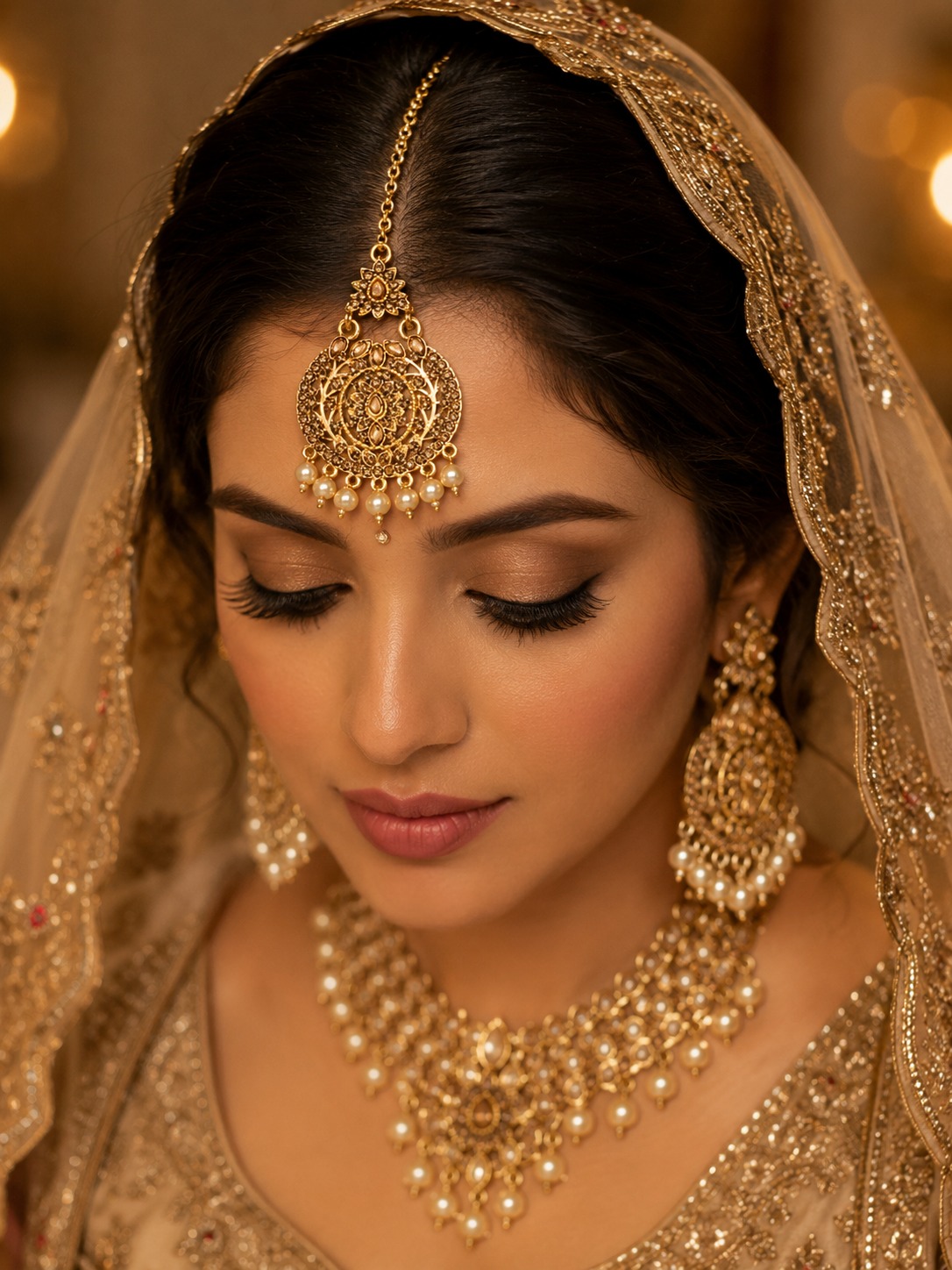 Rajwada Gold-Tone Maang Tikka - Image 4