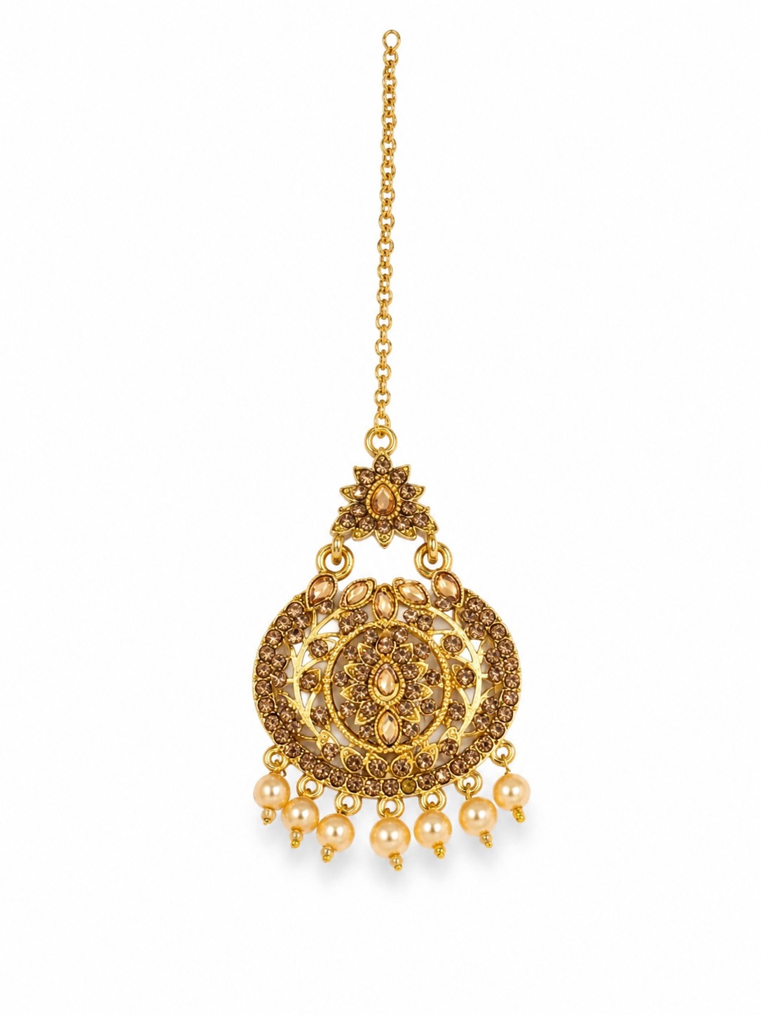 Rajwada Gold-Tone Maang Tikka - Image 5