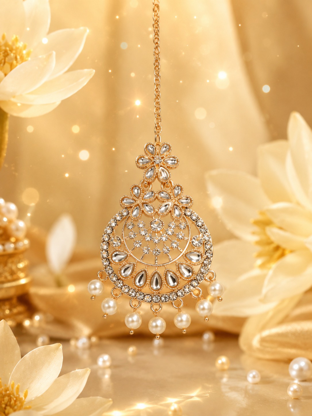 Royal Pearl Chandrika Maang Tikka