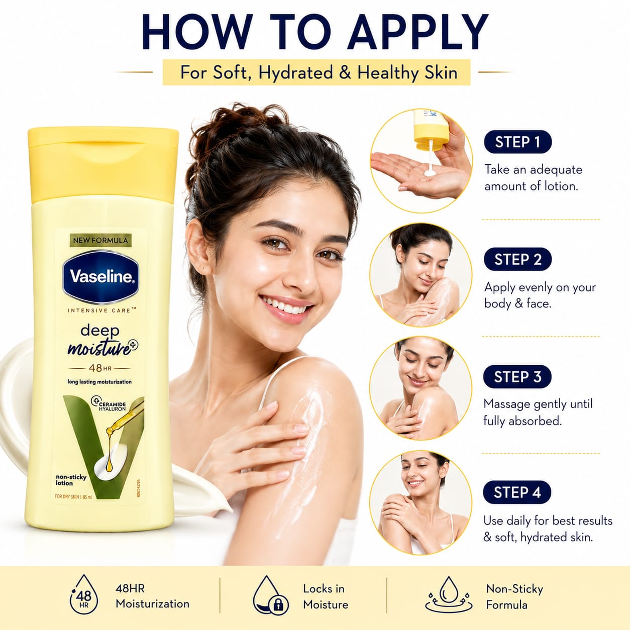 Vaseline Deep Moisture+ Body Lotion - Image 2