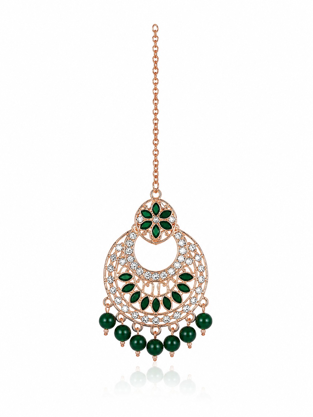 Emerald Bloom Maang Tikka - Image 4